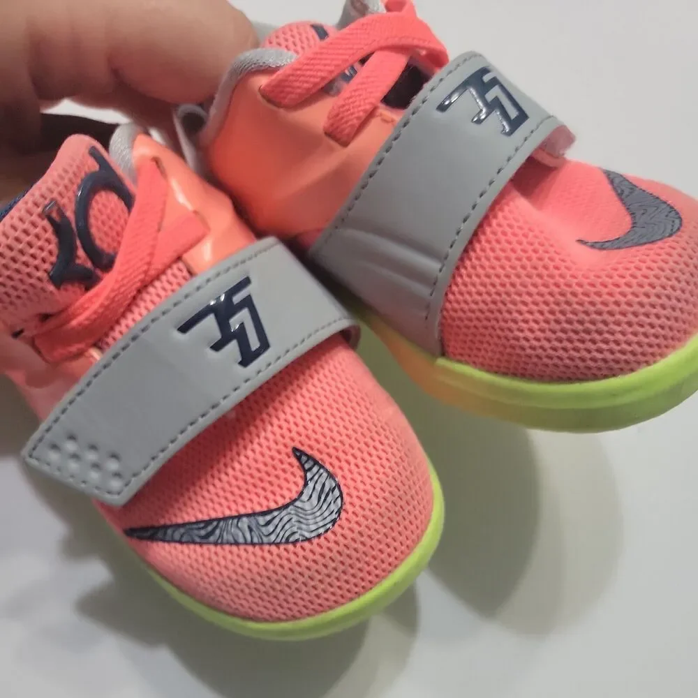 Nike Flex Girls 5 Child Sneakers Lace Up Hook Loop‎